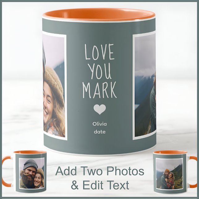 Boyfriend Husband Foto Text Gray C13 Jubiläum Tasse (Von Creator hochgeladen)