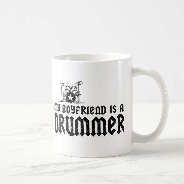 Boyfriend ist ein Drummer Kaffeetasse (Rechts)