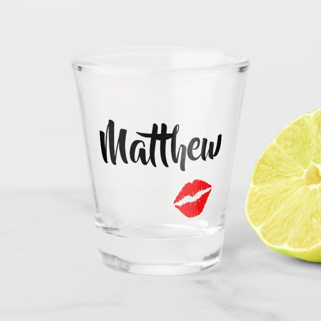 Boyfriend Kisses Schnapsglas (Vorderseite)