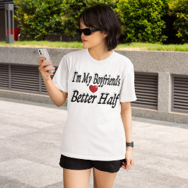 Boyfriend lustiger schwarzer Text T-Shirt