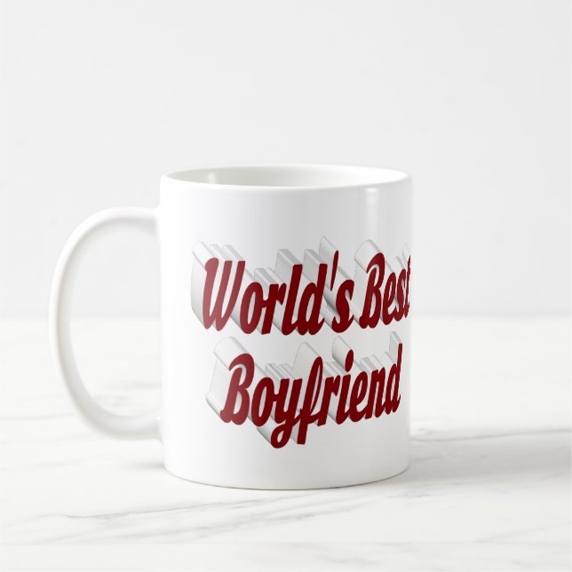 Boyfriend mit burgundy Halbskript Kaffeetasse (Links)