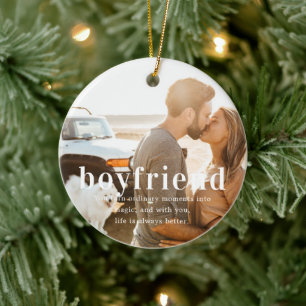 Boyfriend Sentimental Foto Keepake Weihnachten Keramik Ornament