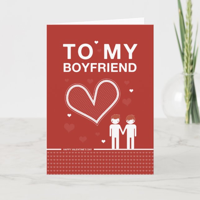 Boyfriend Valentine's Day Card Feiertagskarte (Vorderseite)