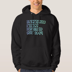 Boyfriend Verlobte Husband Est 2004 Wedding Annive Hoodie