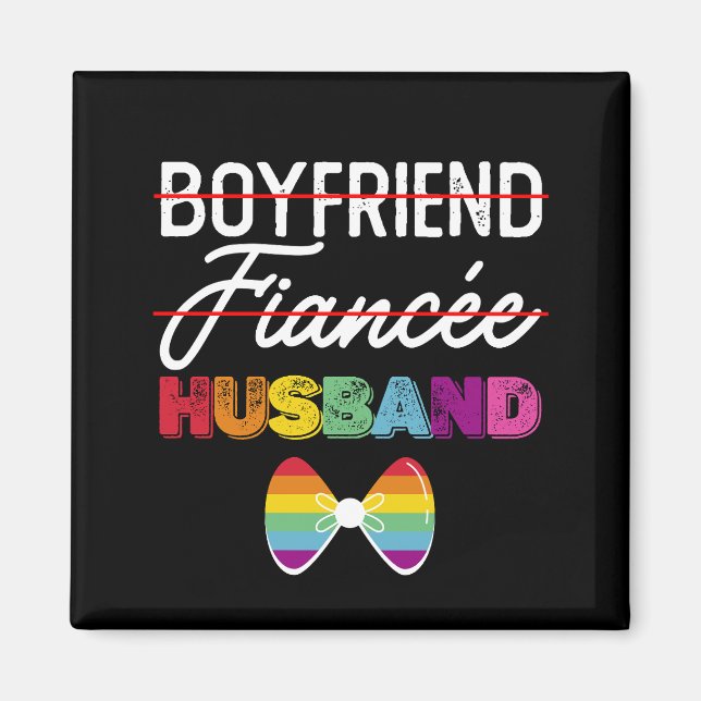 Boyfriend Verlobte Husband Gay Marriage Groom LGBT Magnet (Vorne)