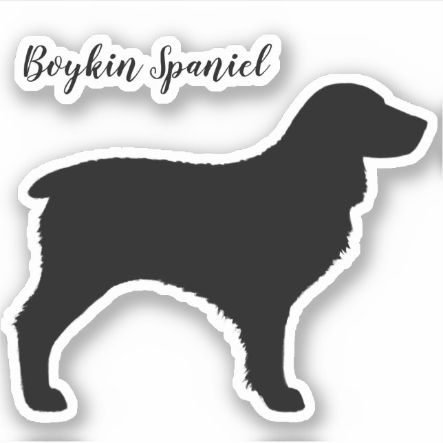 Boykin Spanel Hunde Silhouette Vinyl Sticker (Vorderseite)