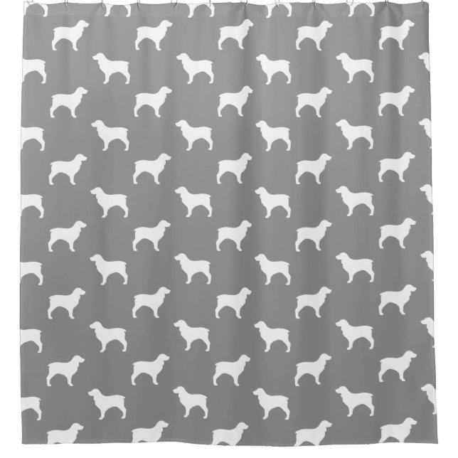 Boykin Spanel Silhouetten Pattern Gray Duschvorhang (Vorderseite)