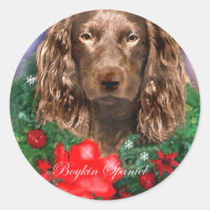 Boykin Spanel Weihnachtsgeschenke Runder Aufkleber