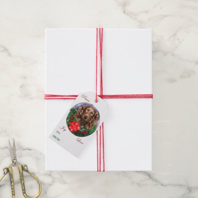 Boykin Spanel Weihnachtsgeschenke Tags Geschenkanhänger (Mit Garn)