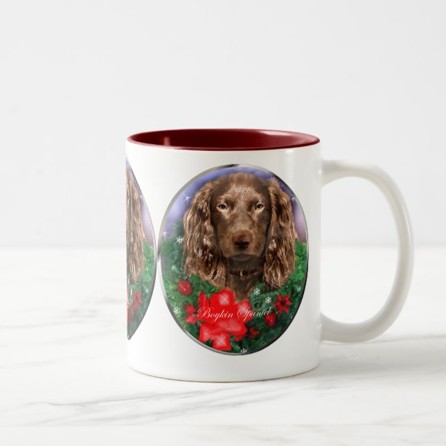 Boykin Spanel Weihnachtsgeschenke Zweifarbige Tasse (Rechts)