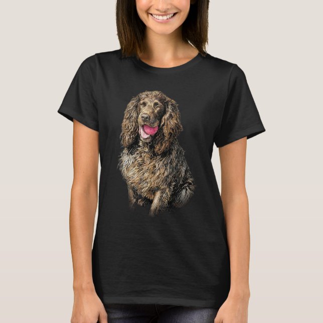 Boykin Spaniel Artistic Sketch Portrait T-Shirt (Vorderseite)
