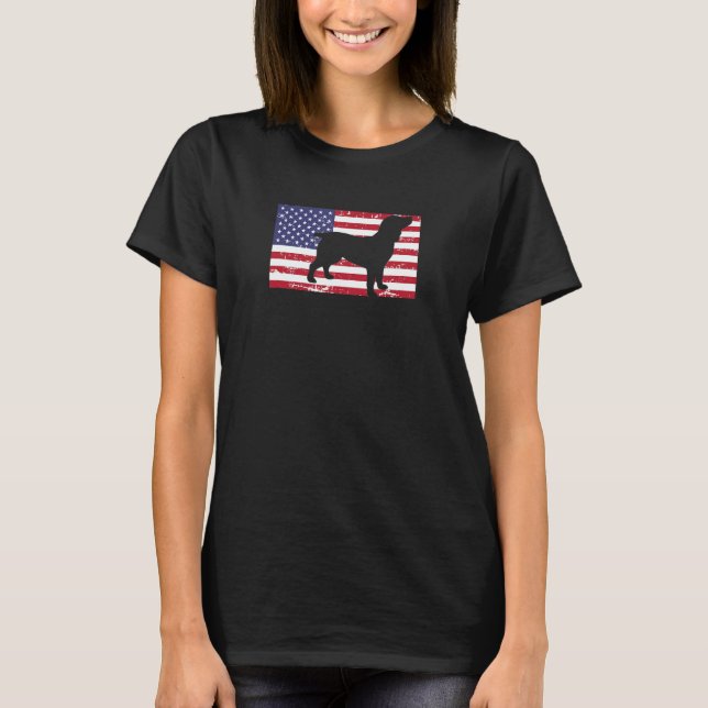 Boykin Spaniel Distressed Patriotic All American U T-Shirt (Vorderseite)