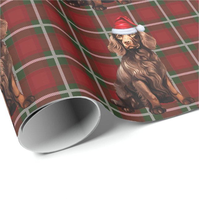Boykin Spaniel Dog Funny Holiday Karierte Weihnach Geschenkpapier (Rolleneckpunkt)