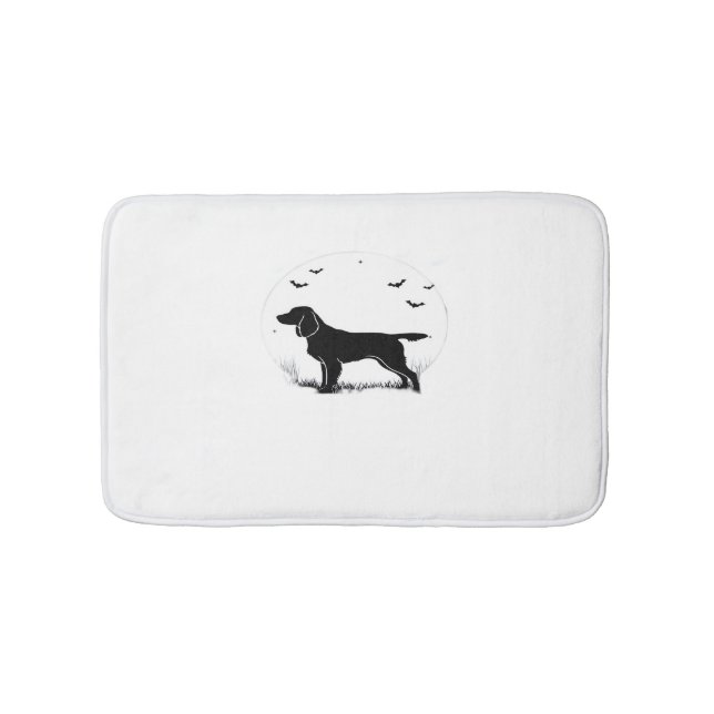Boykin Spaniel Dog - Halloween Moon Silhouette Cla Badematte (Vorderseite)