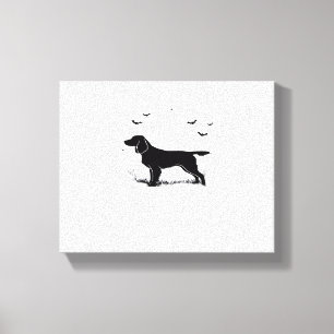 Boykin Spaniel Dog - Halloween Moon Silhouette Cla Leinwanddruck