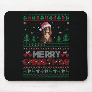Boykin Spaniel Dog liebt Weihnachtsmannmütze Weihn Mousepad