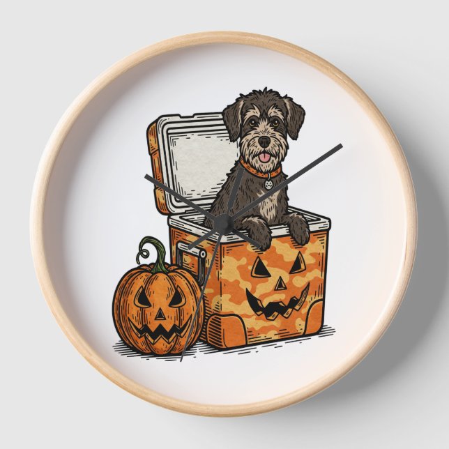 Boykin Spaniel Halloween Uhr (Vorderseite)