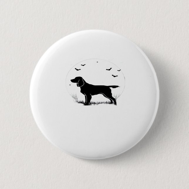 Boykin Spaniel Hund � Halloween Moon Silhouette Cl Button (Vorderseite)
