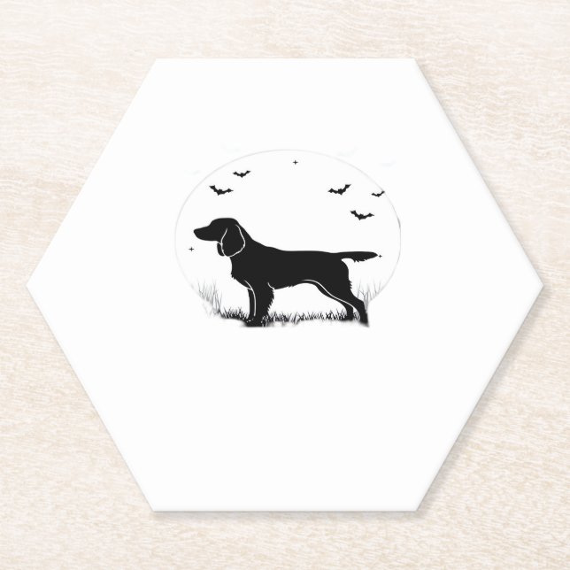 Boykin Spaniel Hund � Halloween Moon Silhouette Cl Untersetzer (Vorderseite)