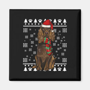 Boykin Spaniel Hund Weihnachtsmannmütze Xmas Ugand Magnet