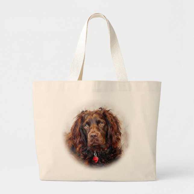 Boykin Spaniel Impressionist Art Tote Bag Jumbo Stoffbeutel (Vorne)