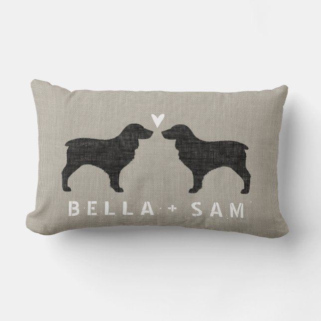 Boykin Spaniel Silhouetten Liebe Lendenkissen (Vorderseite)