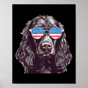 Boykin Spaniel USA Amerikanische Flagge Hund Sungl Poster