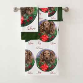 Boykin Spaniel Weihnachten Badhandtuch Set