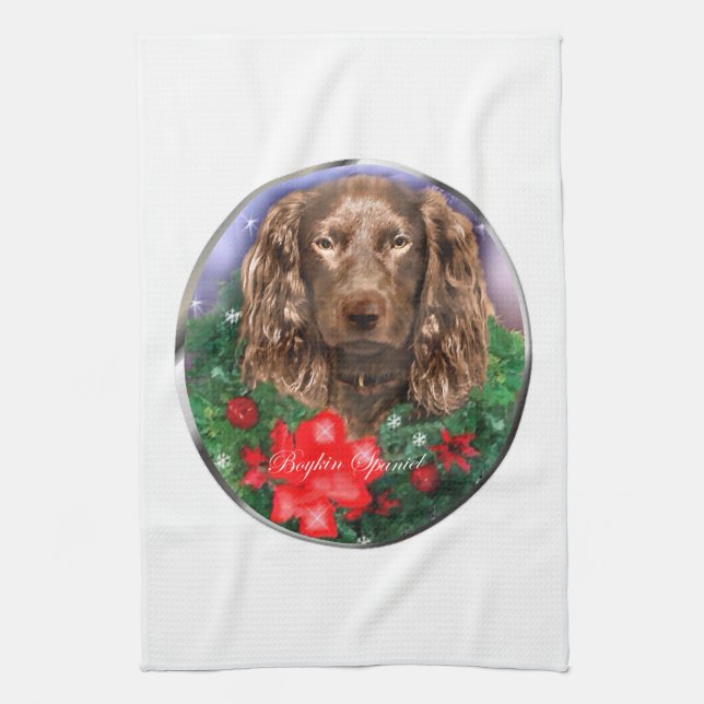 Boykin Spaniel Weihnachten Handtuch (Vertikal)