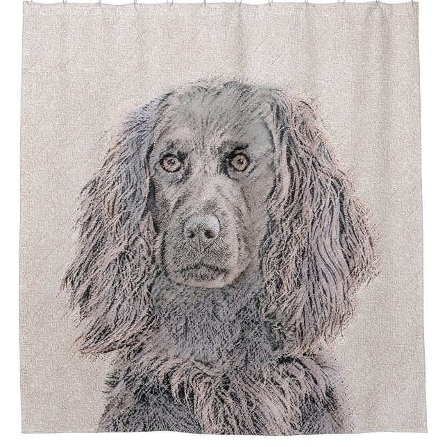 Boykin Spanischmalerei - Niedliche Original Dog Ar Duschvorhang (Vorderseite)