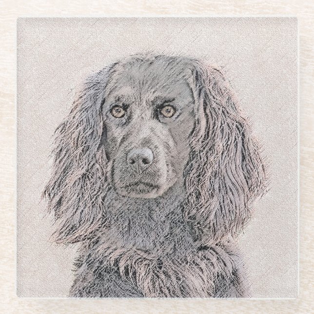 Boykin Spanischmalerei - Niedliche Original Dog Ar Glasuntersetzer (Vorderseite)
