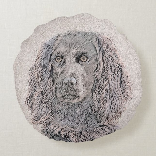 Boykin Spanischmalerei - Niedliche Original Dog Ar Rundes Kissen (Rückseite)