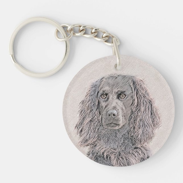 Boykin Spanischmalerei - Niedliche Original Dog Ar Schlüsselanhänger (Vorderseite)
