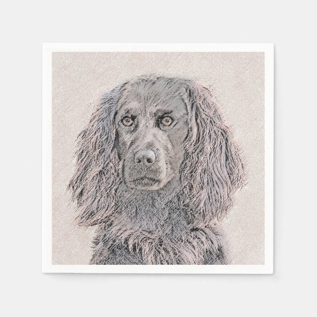 Boykin Spanischmalerei - Niedliche Original Dog Ar Serviette (Vorderseite)