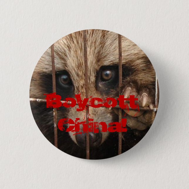 Boykott-China! Button (Vorderseite)