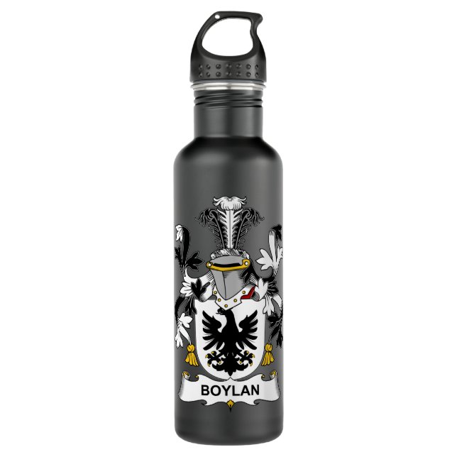 Boylan Coat of Arms Familienwappen Sweat Edelstahlflasche (Vorderseite)