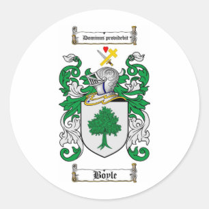 BOYLE-FAMILIENWAPPEN - BOYLE-KOPF VON WAFFEN RUNDER AUFKLEBER