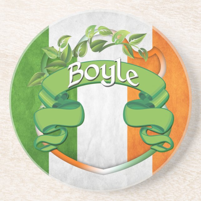 Boyle-Irischer Schild Sandstein Untersetzer (Vorne)