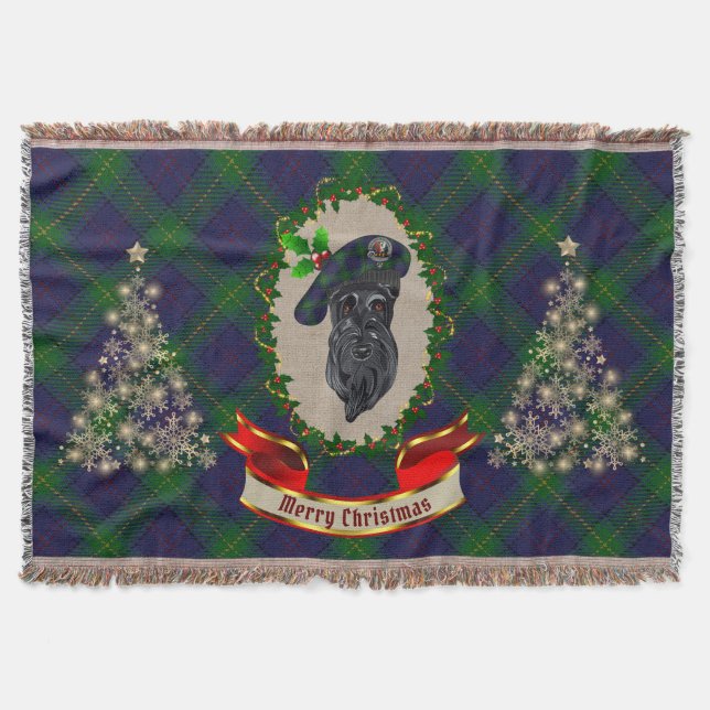 Boyle Scottie Dog Christmas Throw Blanket Decke (Vorderseite)