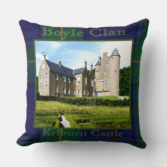Boyle Scottish Clans Kelburn Castle Foto Tartan Kissen (Vorderseite)