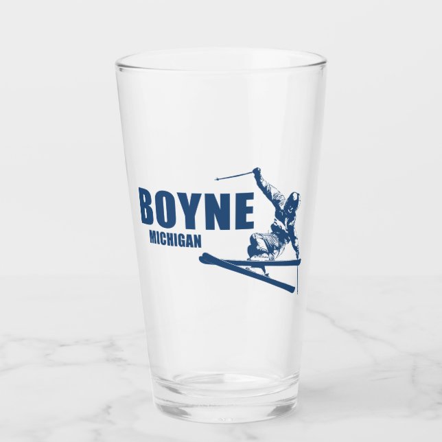 Boyne Mountain Resort Michigan Skier Glas (Vorderseite)