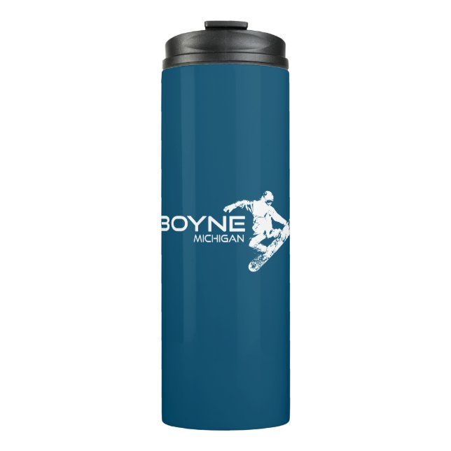Boyne Mountain Resort Michigan Snowboarder Thermosbecher (Vorderseite)
