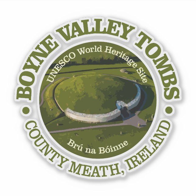 Boyne Valley Tombs (rd) Aufkleber (Vorderseite)