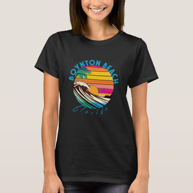 Boynton Beach Retro 1980s Style Florida Beach T-Shirt (Vorderseite)