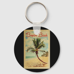 Boynton Strand-Palme-Vintage Reise Schlüsselanhänger