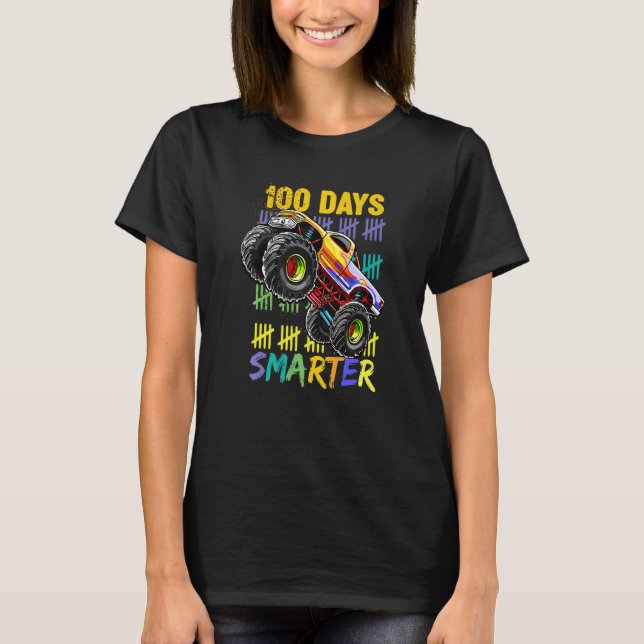 Boys 100th Day of School Shirt Monster Truck 100 S (Vorderseite)