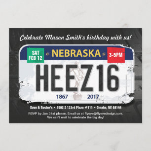 Boy's 16. Geburtstag Nebraska Einladung