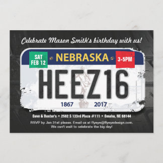 Boy's 16. Geburtstag Nebraska Einladung