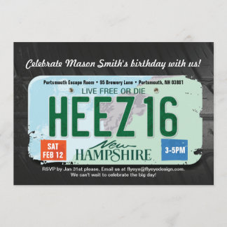 Boy's 16. Geburtstag New Hampshire Einladung