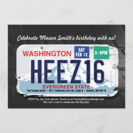 Boy's 16. Geburtstag Washington License Einladung